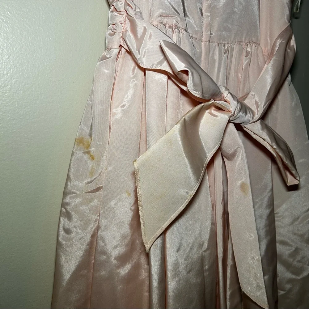 Gunne Sax Blush Satin Dress - Picture 4 of 8